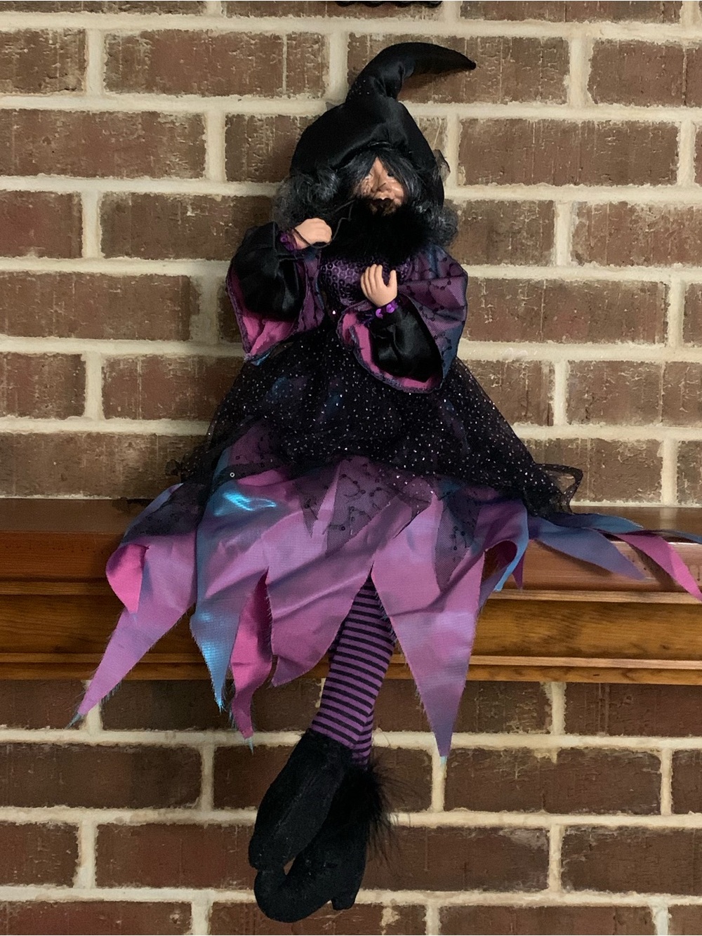 Vintage 27” Witch Doll Shelf Sitter Witchy Halloween Decor